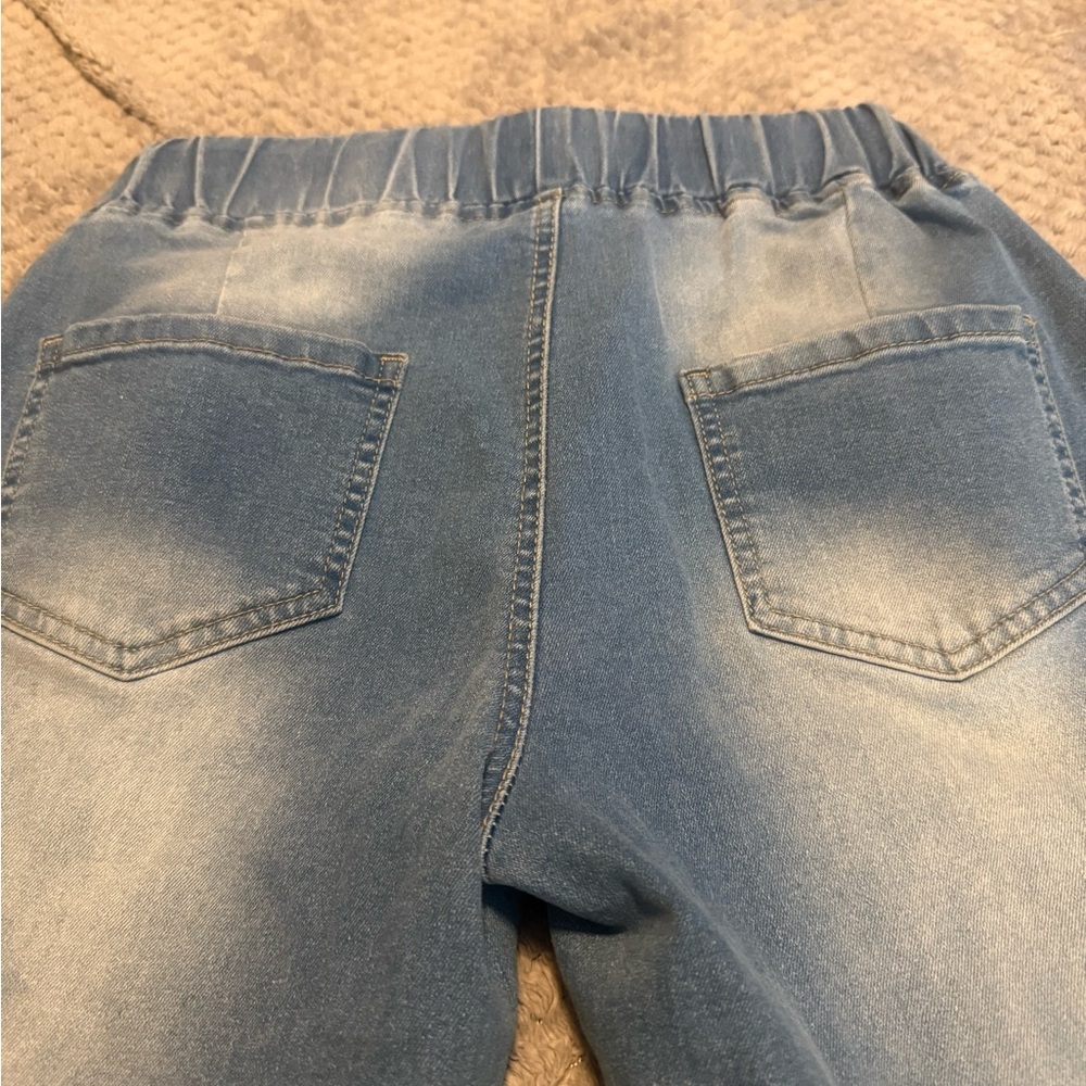 👖 **SHEIN Light Wash Elastic Waist Jogger Jeans** Size **28 | Pull-On Style - Picture 5 of 6